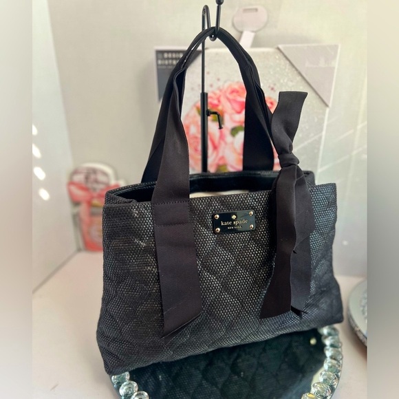 Kate Spade quilted Grosgrain Ribbon Bow Black tote bag - Picture 14 of 14